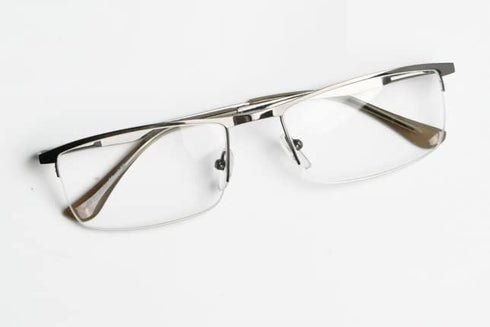 LUR READING GLASSES 3 Pack Half-Rim Metal Readers (Gunmetal)