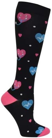 Think Medical Smiley Heart Nurse 10-14mmHG Premium Soft Compression Socks