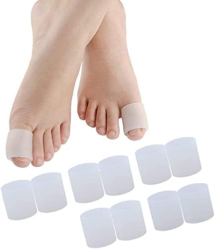 Povihome 10 Pack Big Toe Sleeves, Gel Toe Protectors and Caps for Stubbed Toes, Crossing Toes, Corns