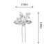 Heread Pearl Bride Wedding Hair Pins Leaf Bridal Head Piece Flower Hair Accessories for Women and Girls (Pack of 3) (Silver)