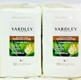 YARDLEY LONDON (**2**18 Pack)by 12 8 36 Disposable Washcloths Enriched with Aloe Vera, Chamomile & Vitamin E Yardley x