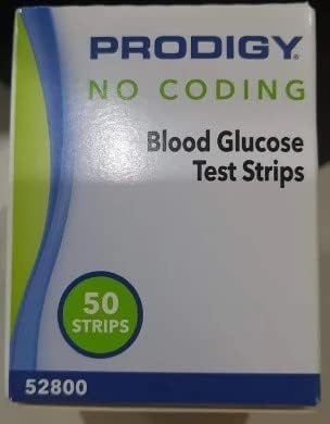 Prodigy No Coding Blood Glucose Test Strips - 50 Strips, Pack of 2