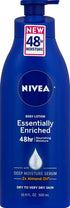 NIVEA Essentially Enriched Body Lotion for Dry Skin, 48-Hour Moisturizing Lotion with Deep Nourishing Serum and Almond Oil, 16.9 Fl Oz Pump Bottle