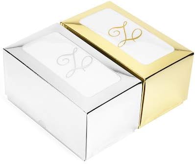 AH AMERICAN HOMESTEAD Disposable Hand Towels, 50 Count Bathroom Essentials, Monogrammed Napkins, Silver