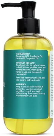 Pure Body Naturals Anti Cellulite Massage Oil, 8 fl oz | 100% Natural Cellulite Remover for Legs & Thighs