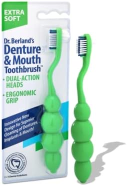 Dr. B Dental Solutions Ergonomic Denture Toothbrush with Extra Soft Bristles for Implants & Overdentures