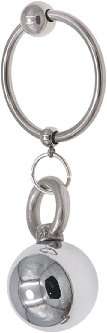 Stainless Steel Metal Weighted Pendant Penis Ring with Beads, Metal Heavy Ball