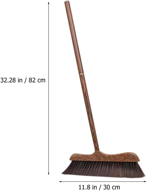 UNOMOR Handmade Soft Wood Broom, Long Handle for Dust Removal, Kitchen Cleaning, Patio, and Floor Brush
