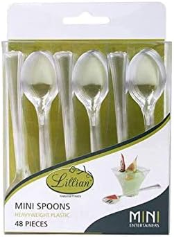 Lillian Tablesettings Mini Spoon | Clear | 48 Count Plastic Serve-ware (Spoons)