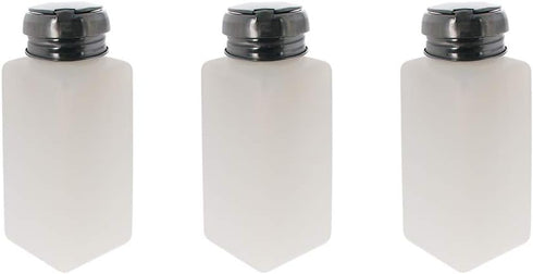 Utoolmart 3 Pcs 250Ml Alcohol Liquid Press Pumping Dispenser with Sealing Ring for Nail Polish Remover, Makeup Remover