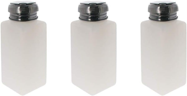Utoolmart 3 Pcs 250Ml Alcohol Liquid Press Pumping Dispenser with Sealing Ring for Nail Polish Remover, Makeup Remover