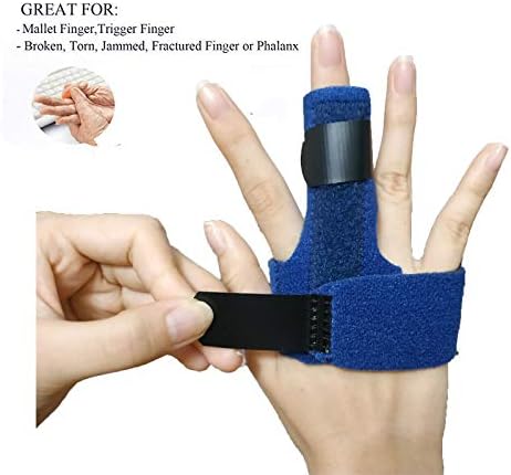 Trigger Finger Splint - Adjustable Brace for Straightening Curved, Bent, Locked Finger, Thumb Support for Right Hand