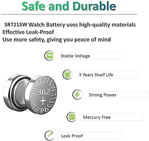 SR721SW 362 361 1.55V Watch Battery, 10 Count (Pack of 1)