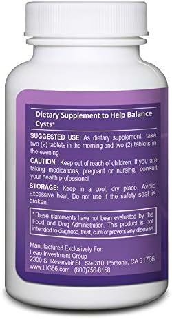 LIG Ovarian Health Natural Supplement (60 Tablets) - Balance Hormone Levels, Maintain Ovarian Health, Shrink Ovarian