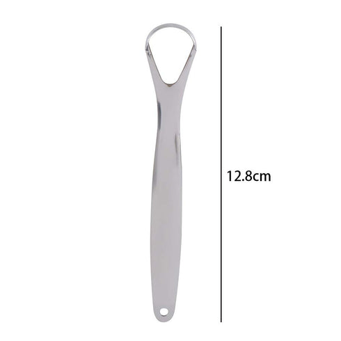 2PCS Metal Tongue Scraper, Reusable Stainless Steel Oral Tongue Cleaner for Oral Care