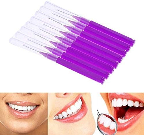 Portable Interdental Brush, 10PCS/Box for Traveling, 0.4-1.5MM Tooth Flossing Head Oral Dental Brush Tool