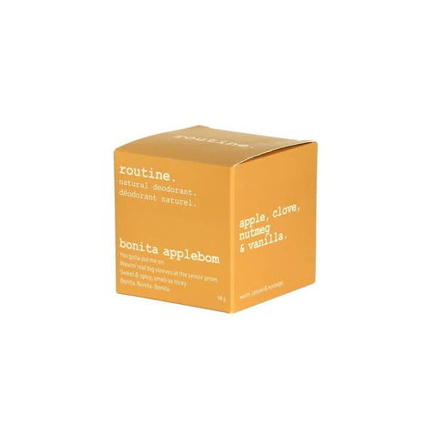 Routine. Natural Aluminum Free Deodorant (2 Fluid Oz.) for Women and Men - Bonita Applebom, Apple & Vanilla