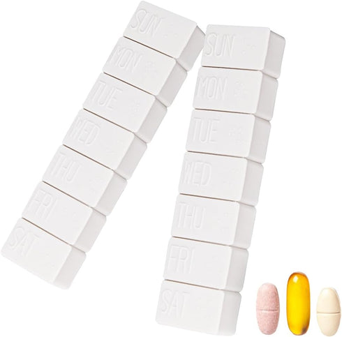 2Pack Extra Large Weekly Pill Organizer, 7 Days Pill Cases for Travel, Fish Oil, Calcium Tablets, Supplements