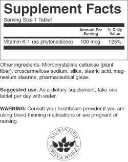 K-1 100 100 Swanson Vitamin mcg Tabs