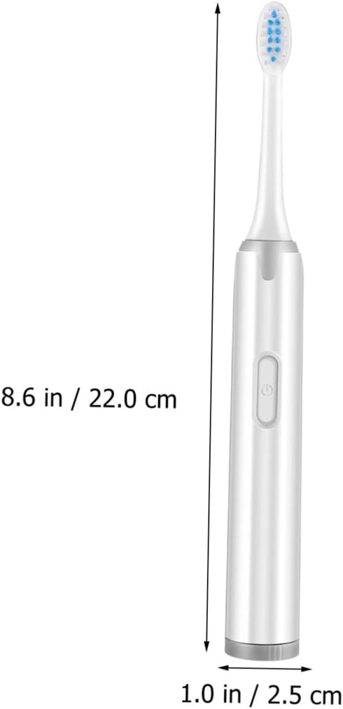 Waterproof Sonic Electric Toothbrush for Adults - Non-Rechargeable with Soft Brush Heads for Effective Daily Cleaning