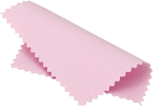 50pcs Pink Jewelry Cleaning Cloth, Small Polishing Cloth for Sterling Silver, Gold, Platinum, 8x8cm