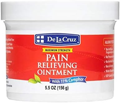 De La Cruz Cream, Maximum Strength Muscle and Joint Camphor Ointment, 5.5 oz Jumbo Jar