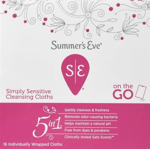 Summer's 16 Count Eve Cleansing Cloths, Simply Sensitive