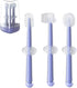 PandaEar 3 Pack Silicone Baby Toddler Toothbrushes, 0 to 18 Months, Baby Tongue Cleaner + U-Shaped Scrubber