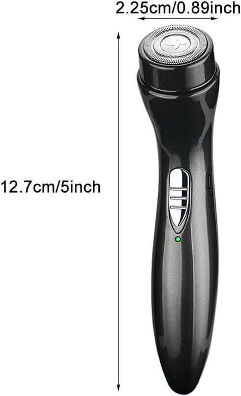 Mini Electric Shaver, Cordless Pocket Size Beard Trimmer, Portable USB Rechargeable Wet and Dry Beard Grooming Kit Suitable for Home, Car, Travel, Camp, Gift for Men(Black)