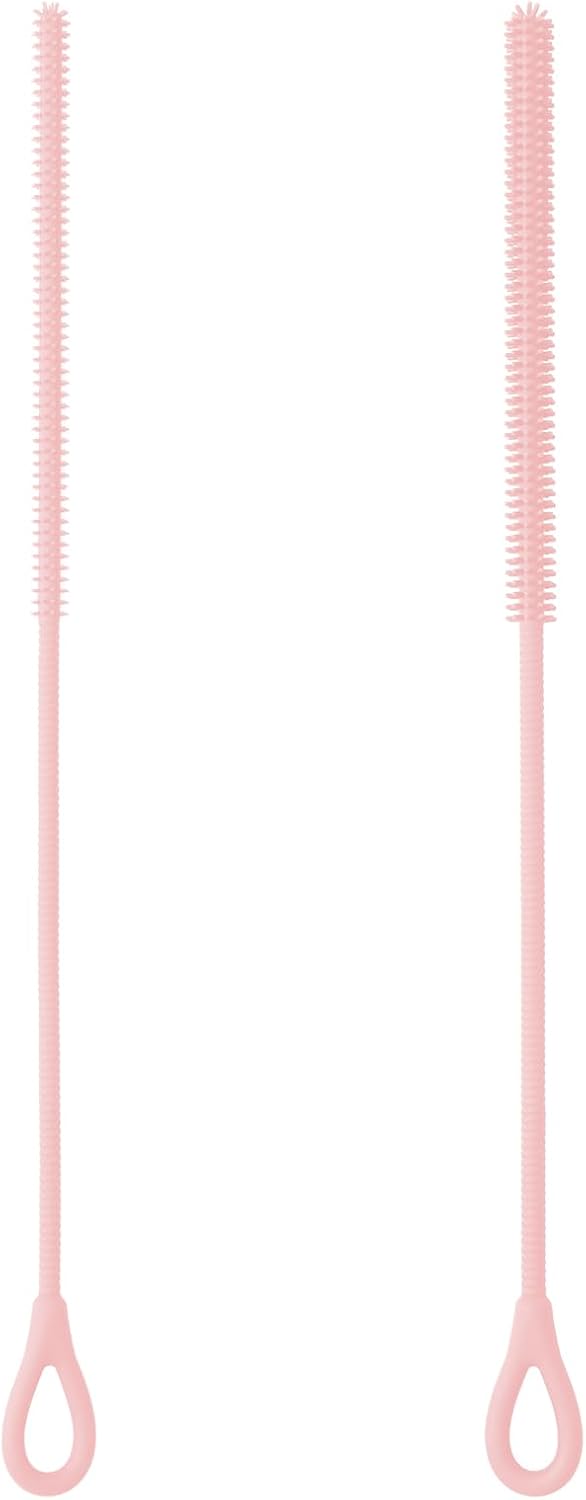 PHWRECZ 2 Pcs Silicone Straw Cleaner Brush Reusable Straw Cleaner Pipe Cleaning Brush