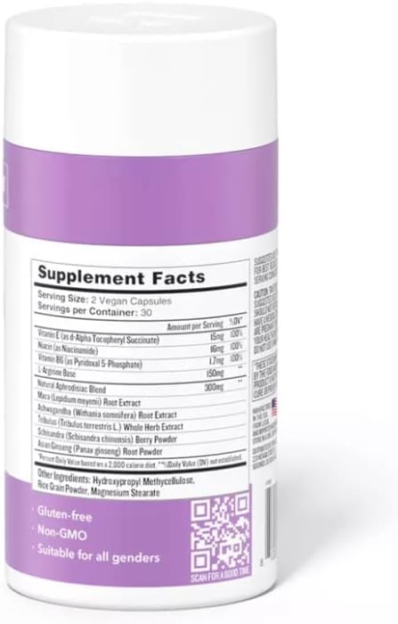 Health by Habit Libido Blend (60 Capsules) - Natural Aphrodisiac with Maca, Ashwagandha, Vegan, Sugar-Free