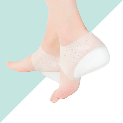 Exceart Heel Cup Insoles - Invisible Silicone Shoe Lift Heel Pads, 2.5CM for Men Women (Size 40-46)