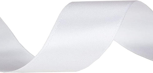 LIUYAXI 2" X 50 Yards White Double Face Satin Ribbon for Crafts, Gift Wrapping, Bow Making and More