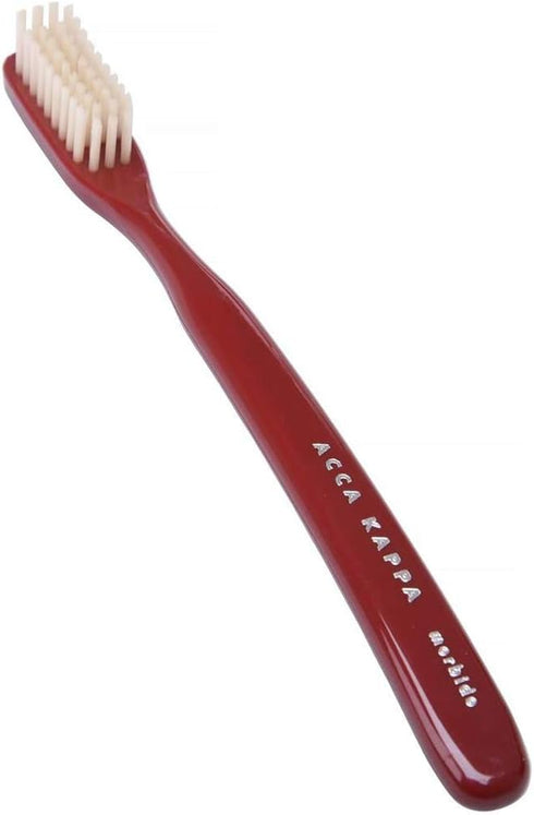 Hard Nylon Bristles Retro Toothbrush in Vintage Red with Ergonomic Handle