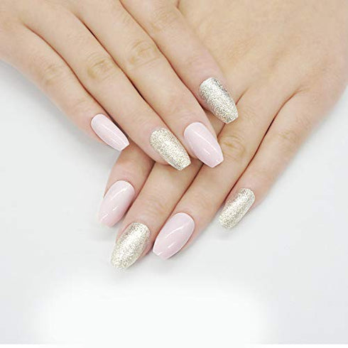 YIMART Coffin Fake Nails 500pcs Ballerina Acrylic Nails Full Cover, Ballet Shape Artificial False Nail Tips for