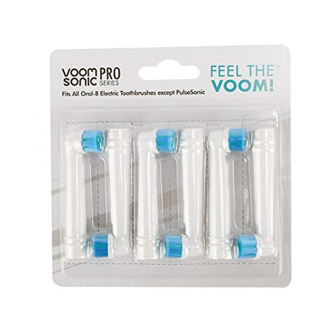 Voom Sonic Oral B Compatible Replacement Brush Heads, Advanced Bristle Technology, Soft Dupont Nylon Bristles - Pack of