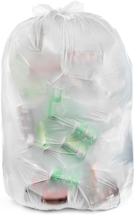 Aluf Plastics 20-30 Gallon Clear Heavy Duty Garbage Bags, 1.5 MIL, 30" x 36", Pack of 100 for Industrial, Recycling