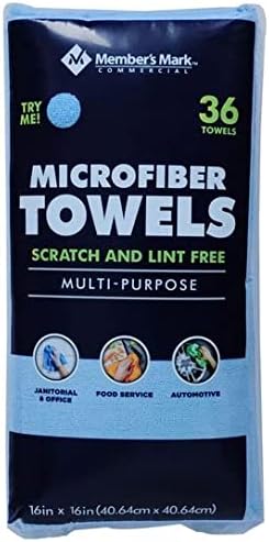 MEMBERS MARK Member Mark Premium Microfiber Cleaning Towels 36 Count (Choose Color) (Blue)