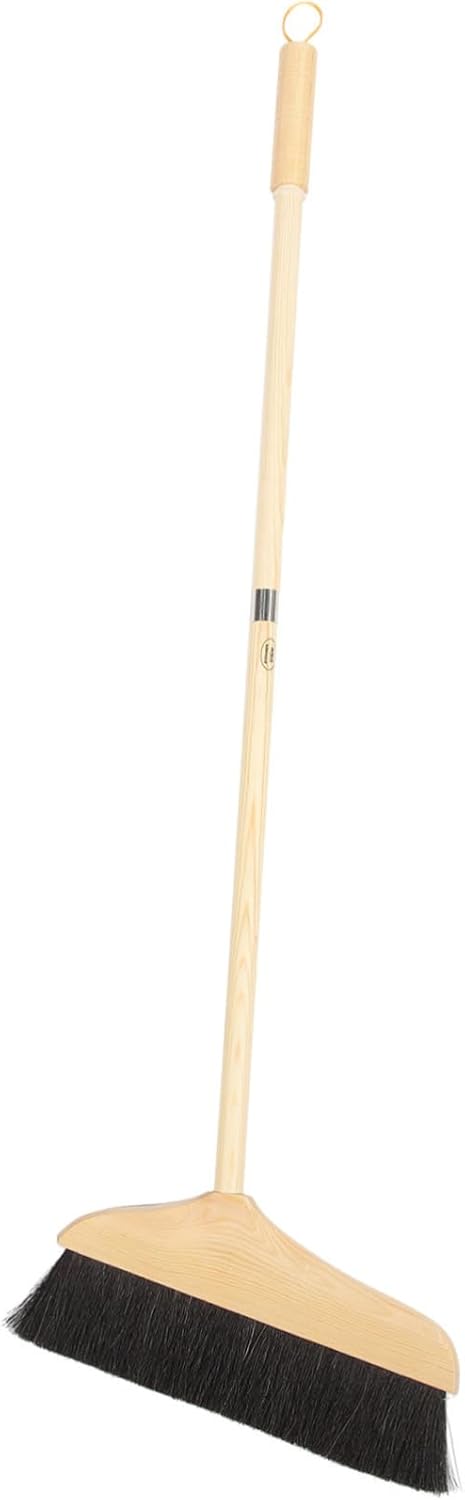 Pine Horsetail Broom for Hair Removal, Indoor Dust Broom, Angled Kitchen Broom, Soft Fur Cleaning Brush
