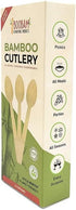 Bamboo Utensils - Natural Disposable Wooden Cutlery for Parties, Camping, Weddings, Birthdays - 24 Pieces