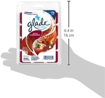 Glade Wax Melts Air Freshener, Scented Candles with Essential Oils, Apple Cinnamon, 8 Count