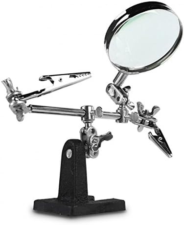 SE 4X Magnifying Glass with Helping Hand - 2-1/2 Inch Lens for Soldering and Jewelry Making