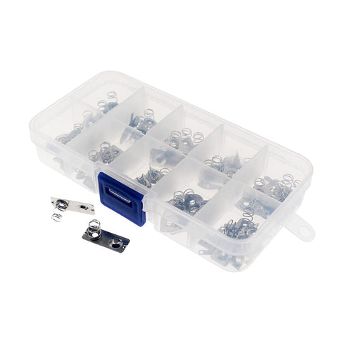 jiuxinyun 80PCS 10 Types AAA Replacement Metal Batteries Spring Contact Plate Silver for Batteries