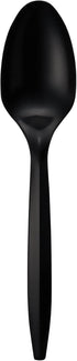 1,000 Bulk Black Plastic Disposable Tea Spoons, Medium Weight Silverware for Events and Catering