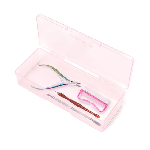 Transparent Box Storage Case for Nail Art Equipment - Empty Plastic Box for Manicure Tool Organizing