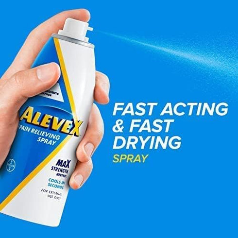AleveX Pain Relieving Spray, Fast Acting & Fast Drying for Targeted Pain Relief, 3.2 oz Spray