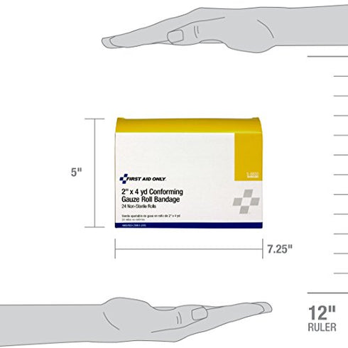First Aid Only 5-6600 Stretch Gauze Bandage, 4-Yard Length x 2-Inch Width (Box of 24)