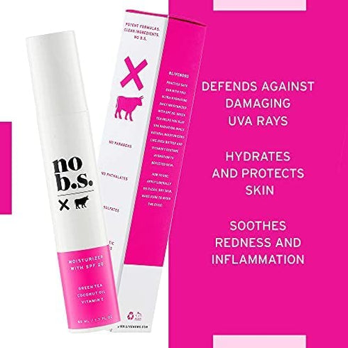 No BS Collagen Face Moisturizer with SPF 20, Daily Anti-Aging Face Sunscreen Cream for Women, Free Skincare Samples