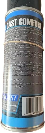 Cast Comfort Itching and Odor Relief Spray, Cools and Relieves Itchy Cast, Blue