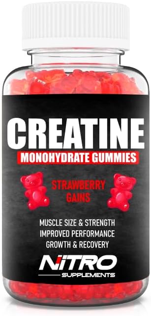 Nitro Supplements Creatine Monohydrate Gummies, 60ct, 30 Servings